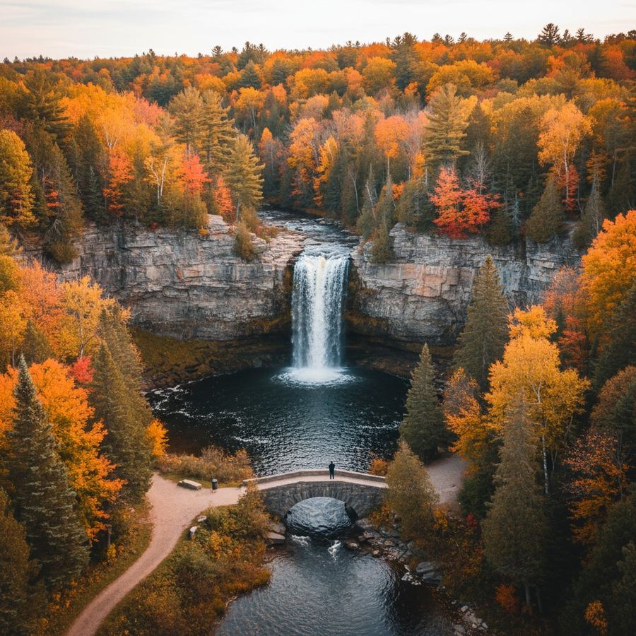 Inglis Falls on the Sydenham River near Owen Sound in autumn