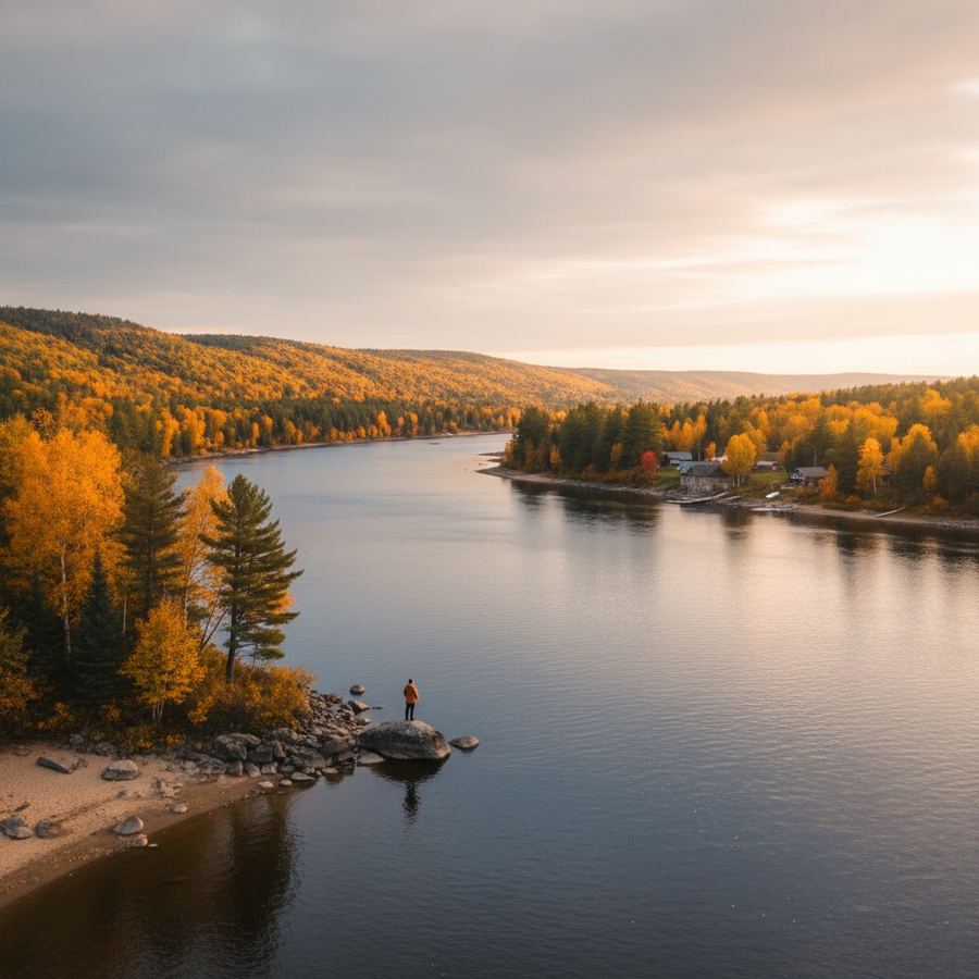 View of the Ottawa River from Petawawa with the Quebec shore in the distance